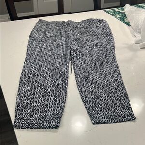J.CREW  Navy Geo Geometric Joggers Sz 10
